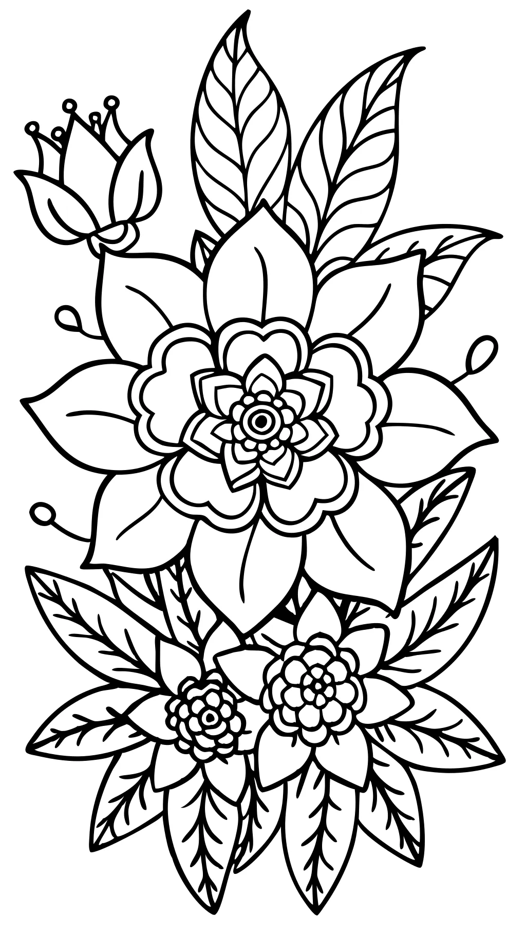 adult coloring pages free flowers